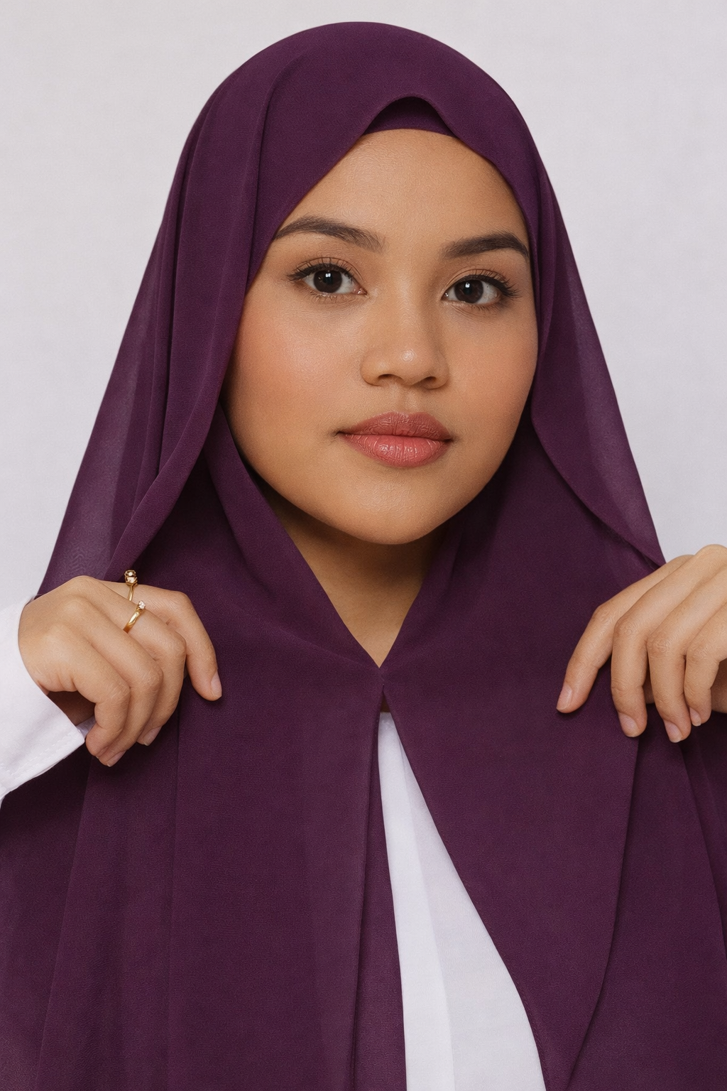 Plum — Instant Chiffon Hijab with Built-in Magnets