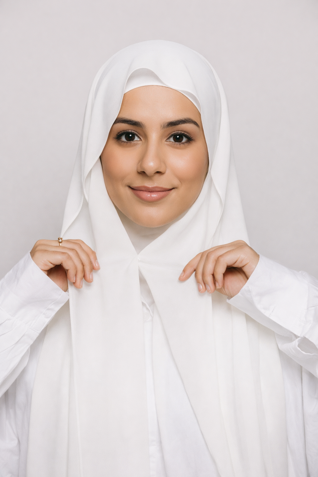 White — Instant Chiffon Hijab with Built-in Magnets