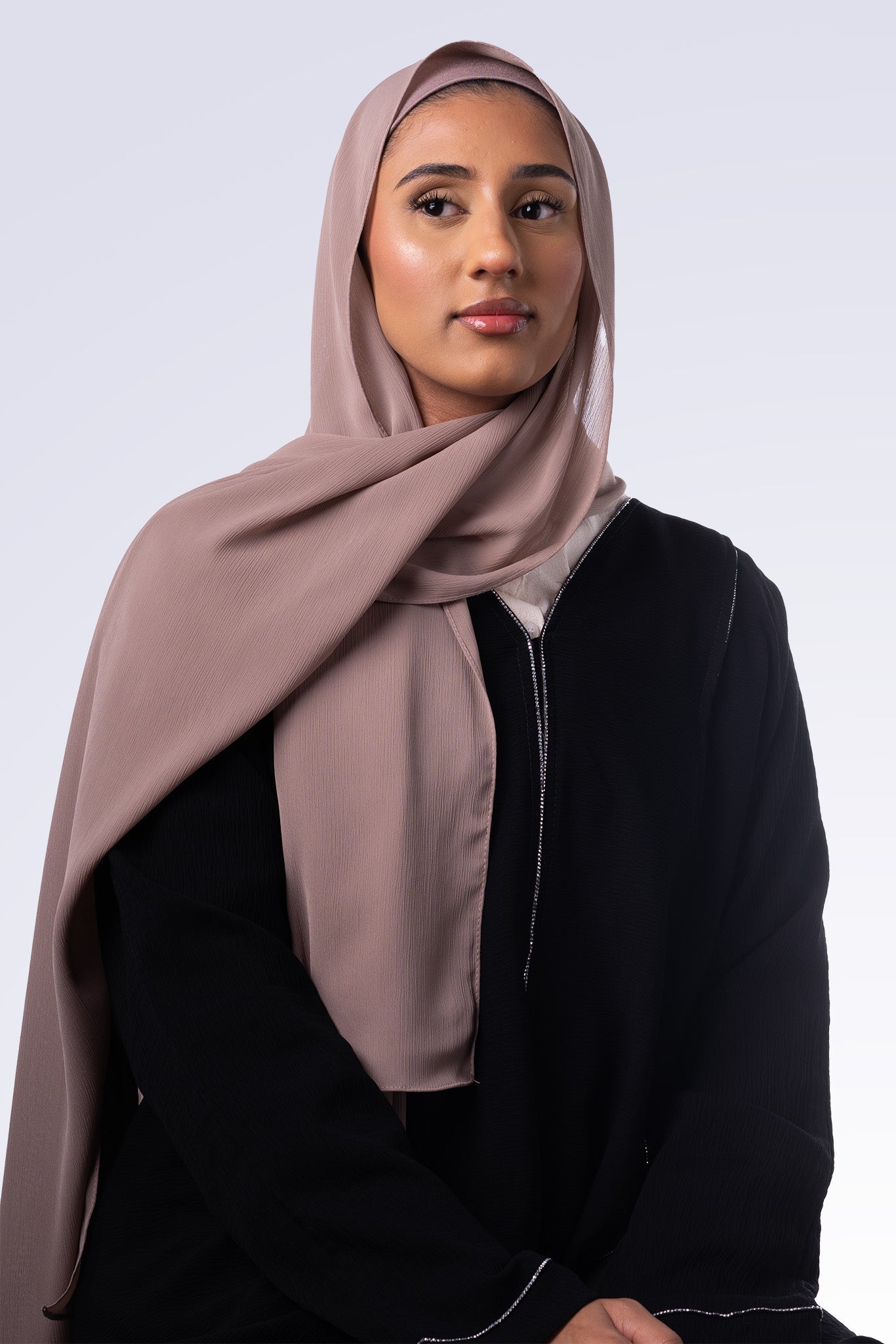 Crinkle Chiffon Hijab - Deep Taupe