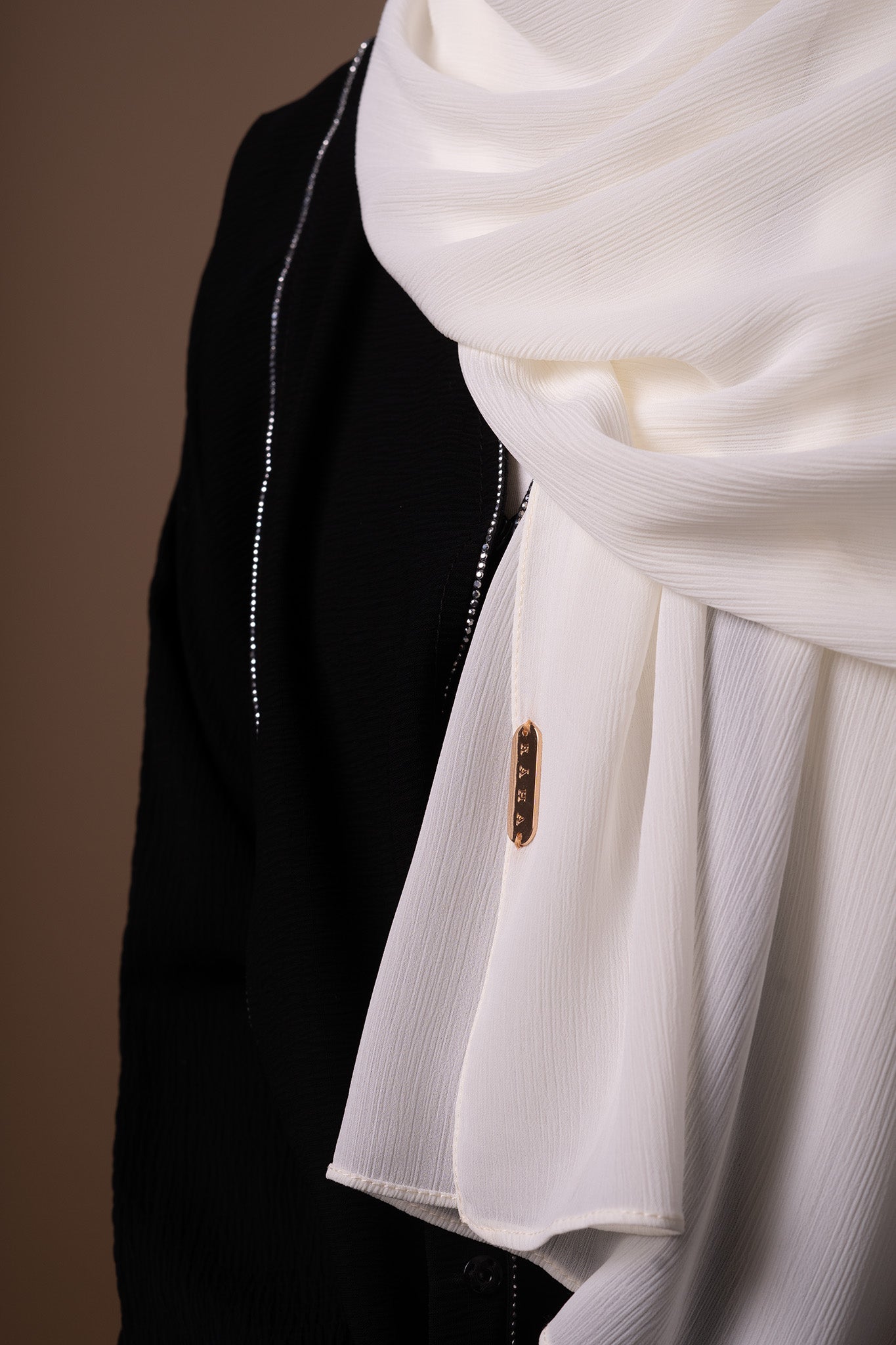 Crinkle Chiffon Hijab - Rich Cream