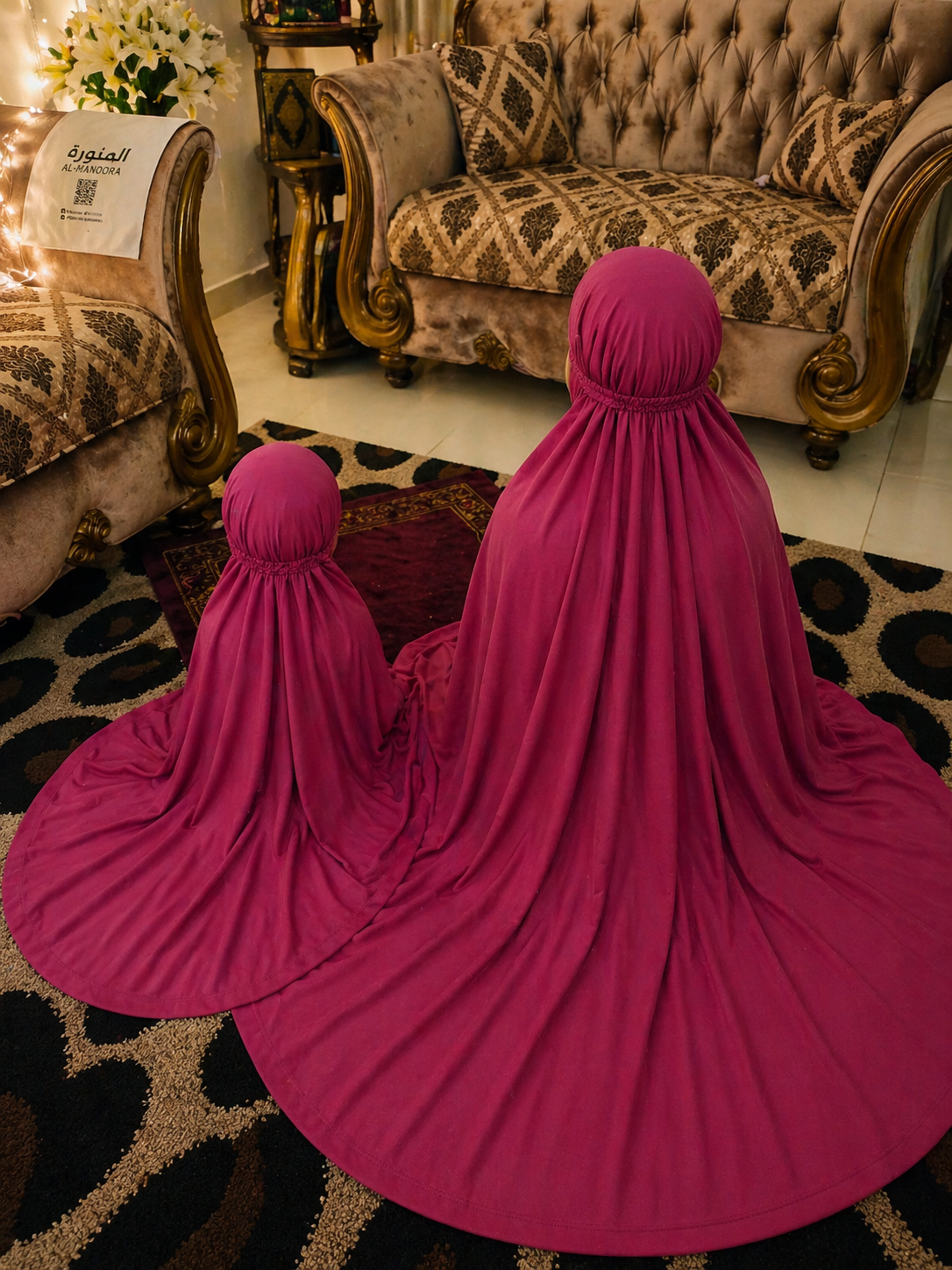 Mother & Daughter Namaz Chadar Set – Mehroon