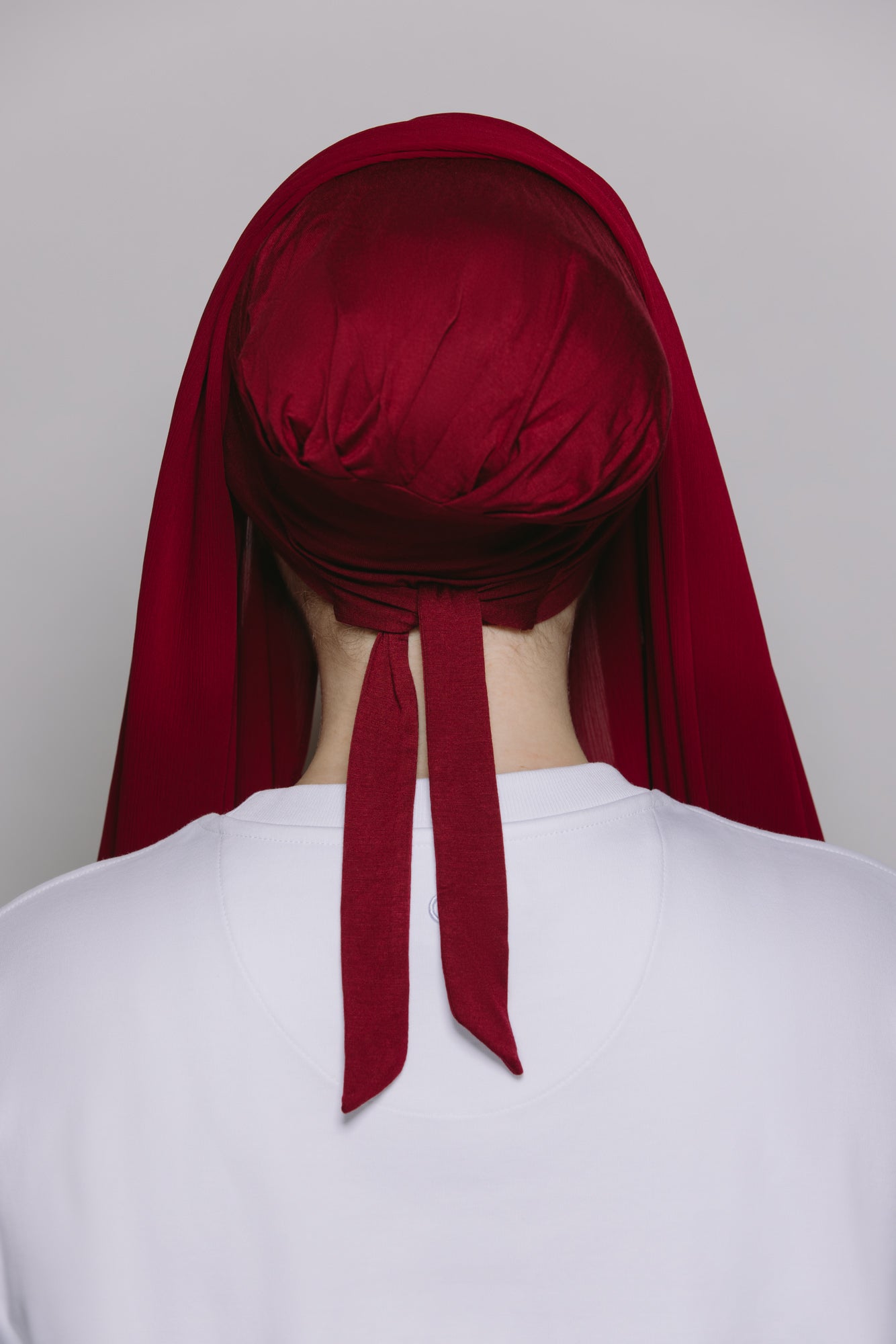 Crimson — Instant Crinkle Chiffon Hijab with Built-in Magnets