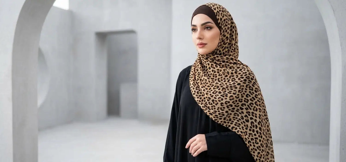Instant Cheetah Print Magnetic Hijab