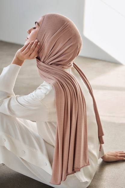 Premium instant Jersey Hijab - Light Mink