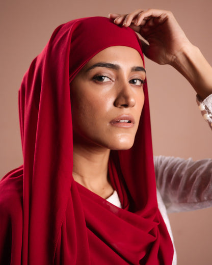 Instant Chiffon Hijab with Built-in Cap