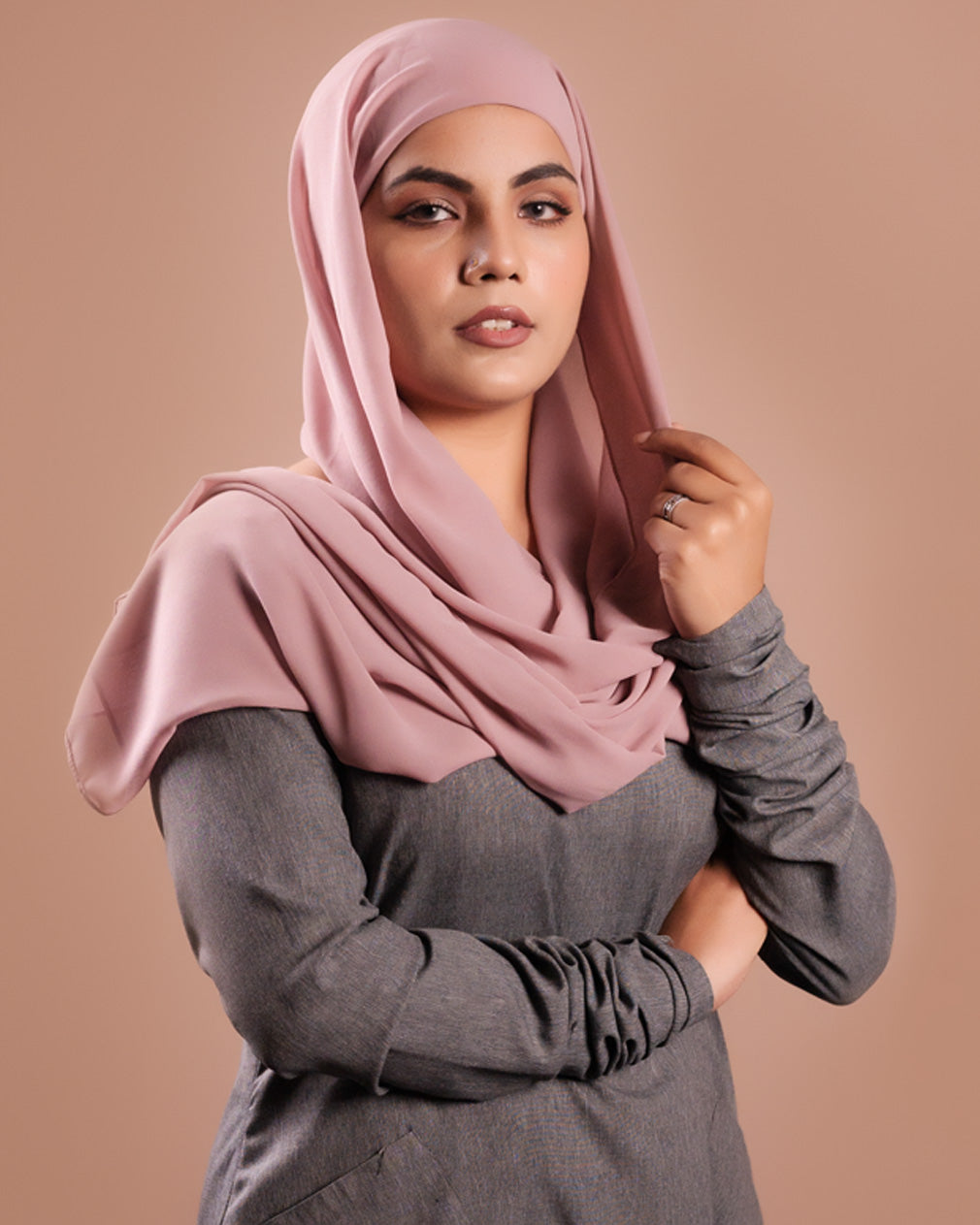 Instant Chiffon Hijab with Built-in Cap