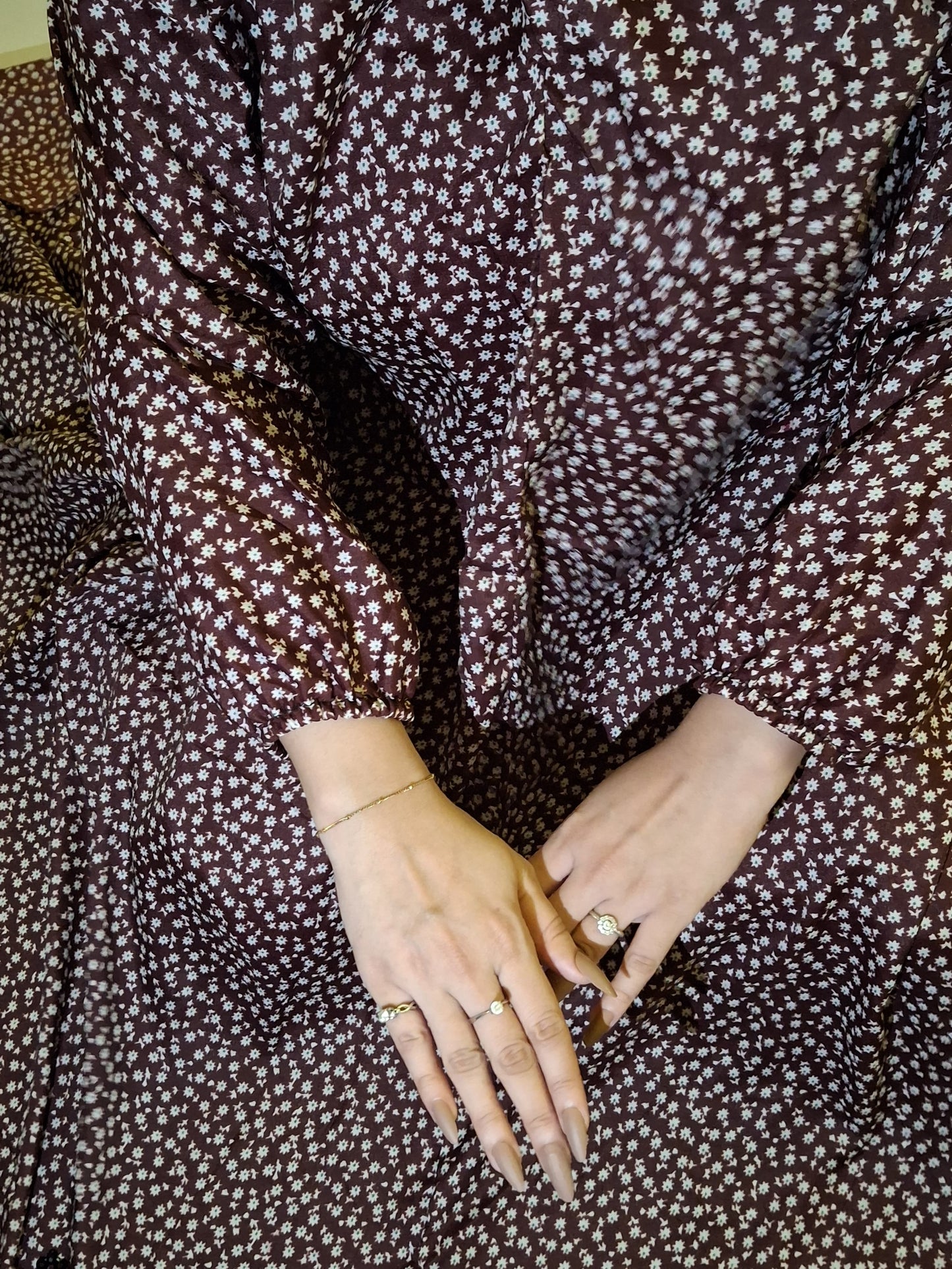 Adult Namaz Chadar - Printed Maroon
