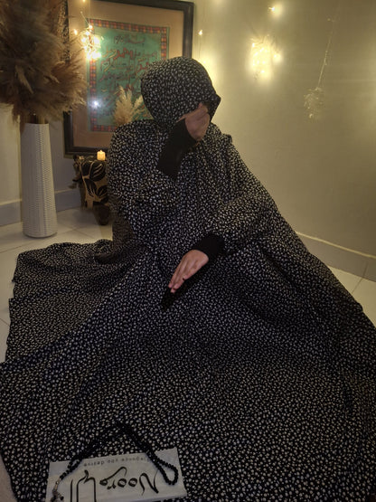 Adult Namaz Chadar - Printed black