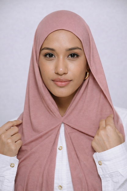 Premium instant jersey Hijab - Rose Quartz