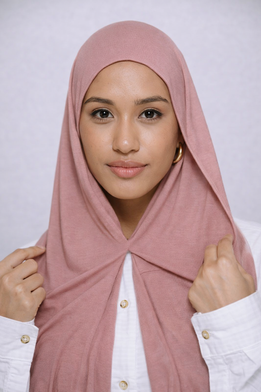 Premium instant jersey Hijab - Rose Quartz