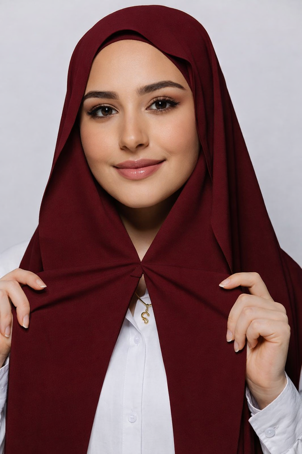 Burgundy -  Instant Chiffon Hijab with Built-in Magnets