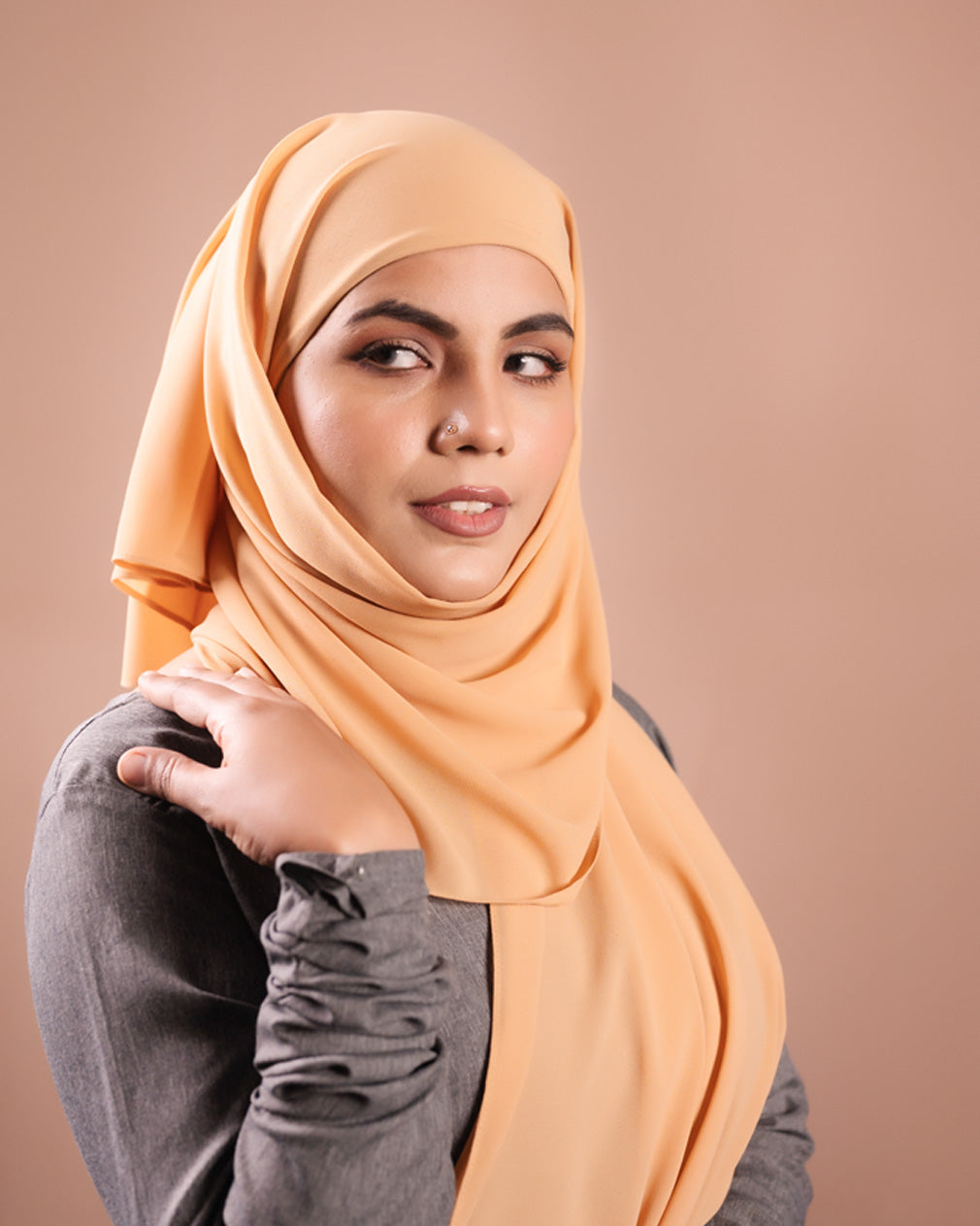 Instant Chiffon Hijab with Built-in Cap
