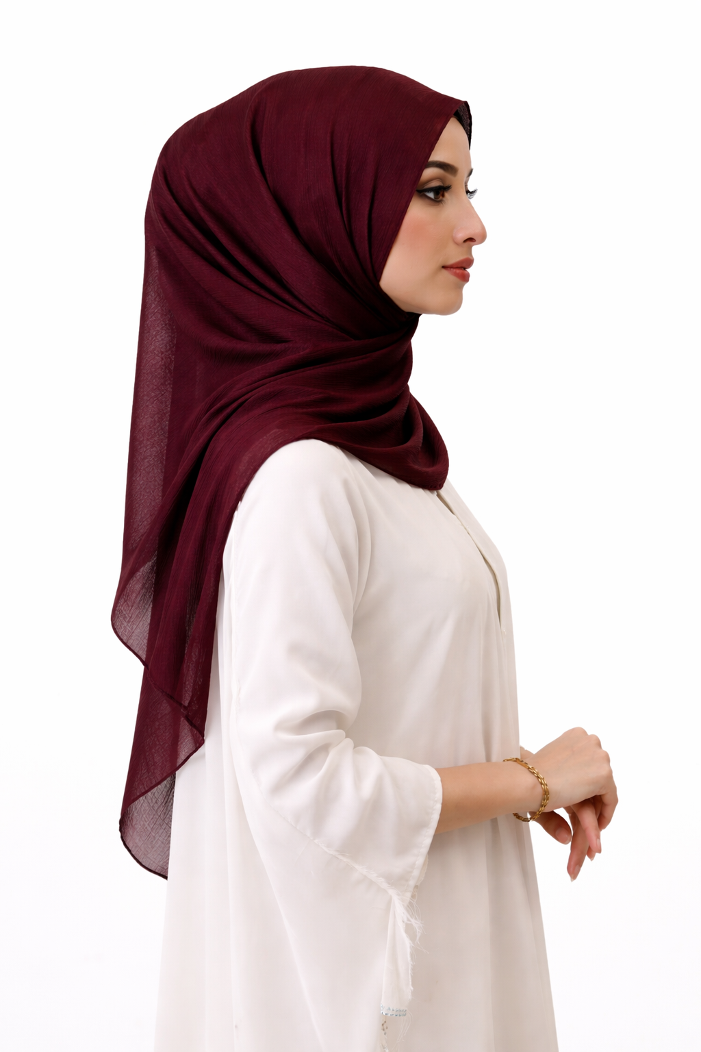 Cocao —Instant Shinny Crinkle Chiffon Hijab with Built-in Magnets
