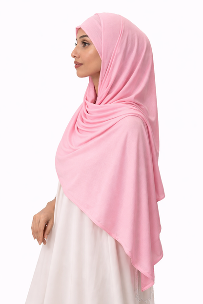 Premium instant jersey Hijab - Pink