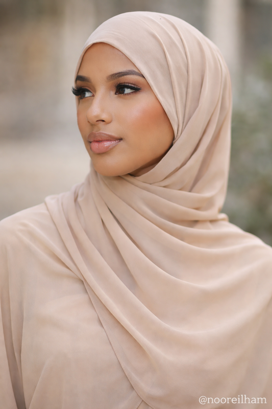 Nude  — Instant Chiffon Hijab with Built-in Magnets