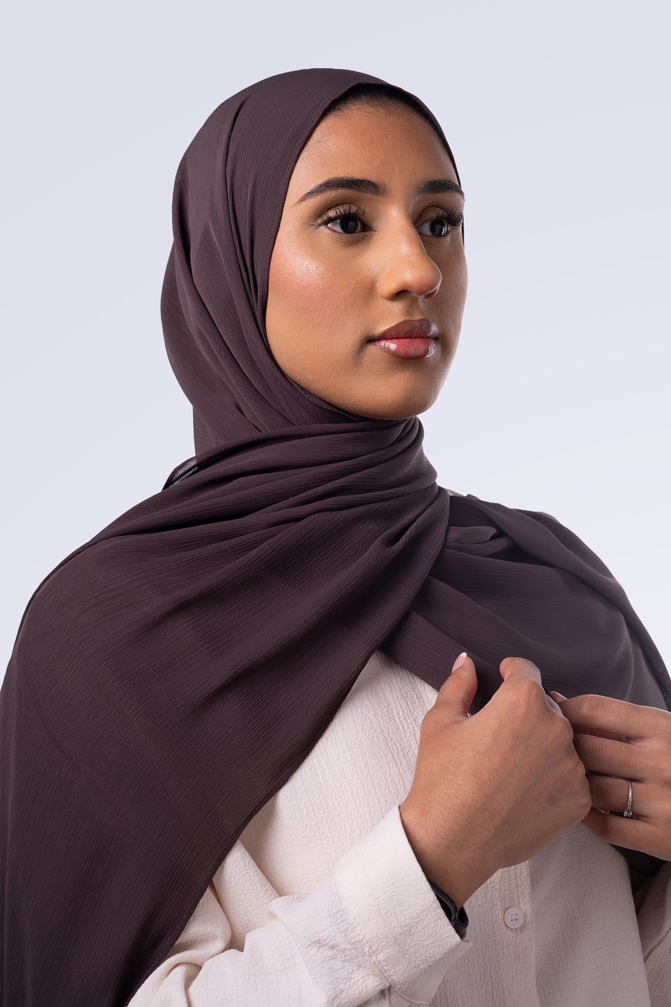 Crinkle Chiffon Hijab - Espresso Brown