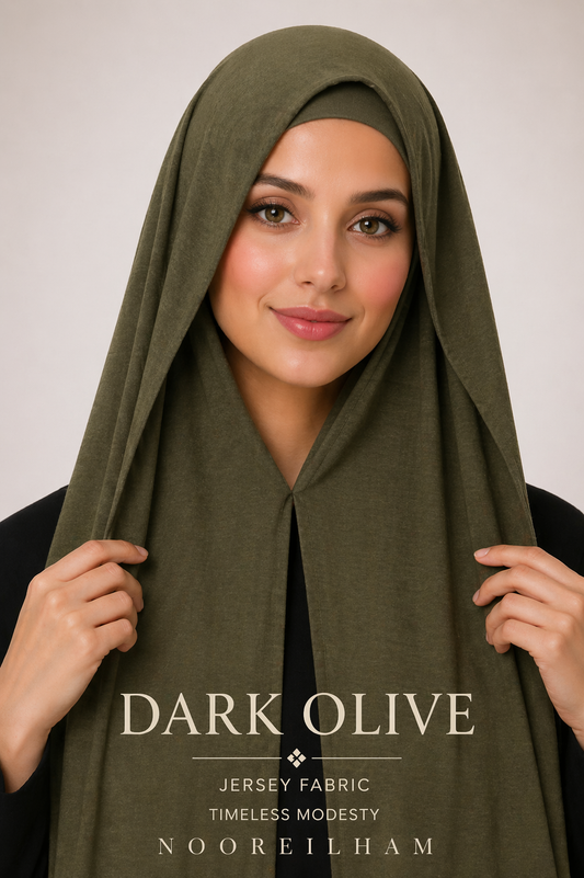 Premium instant jersey hijab - Dark Olive
