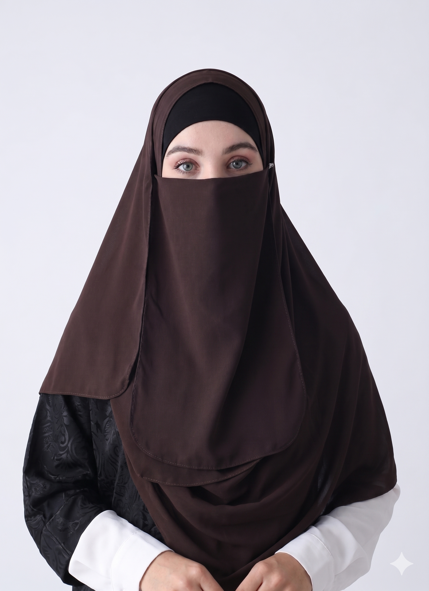 Double Loop Hijab With Plain Niqab - Clove