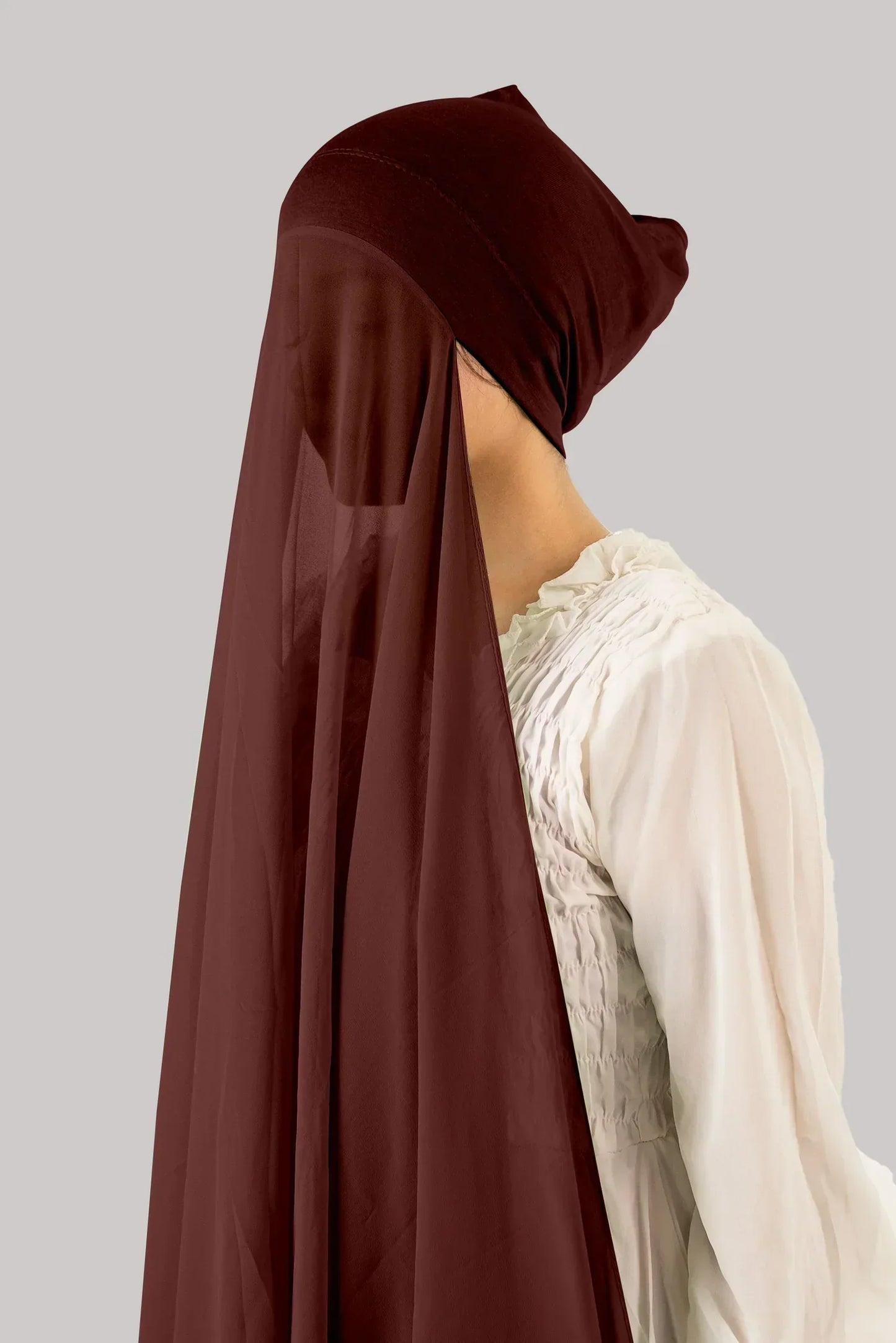 Instant Chiffon Hijab with Built-in Cap