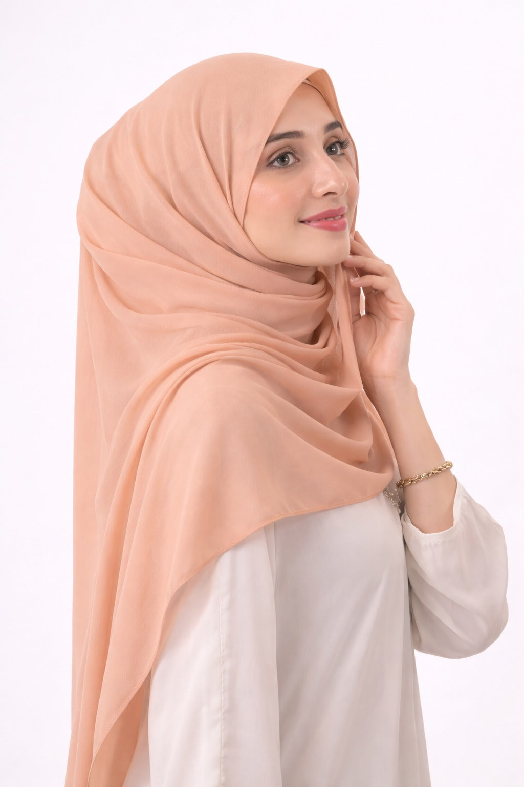 Nude Pink— Instant Chiffon Hijab with Built-in Magnets