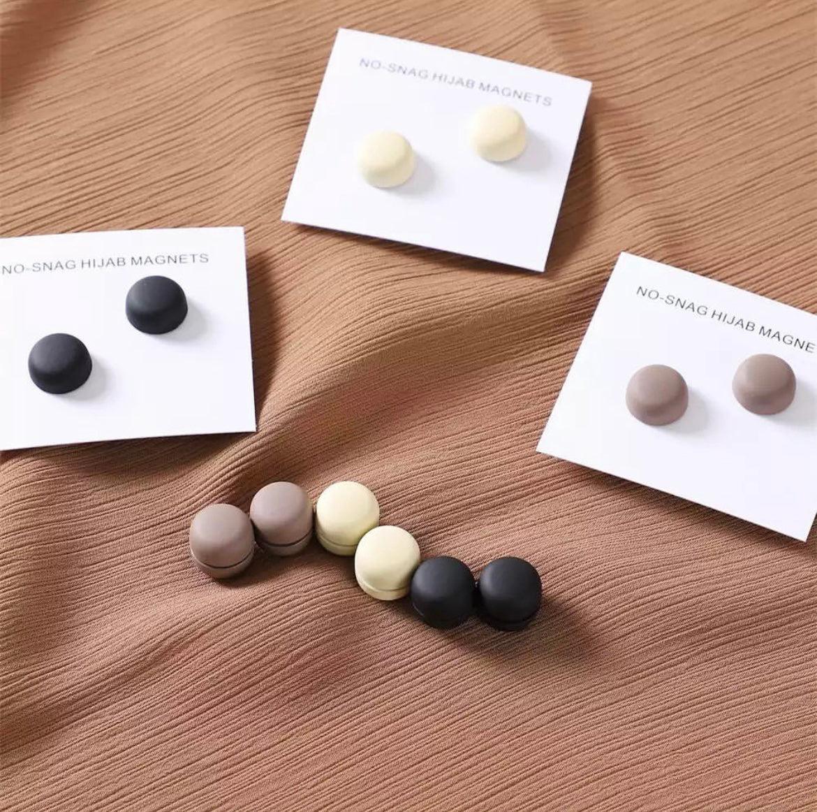 Matte Hijab Magnets (Circle) - White - (Pair of 2)