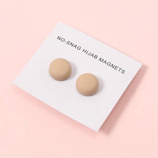 Matte Hijab Magnets (Circle) - Nude - (Pair of 2)