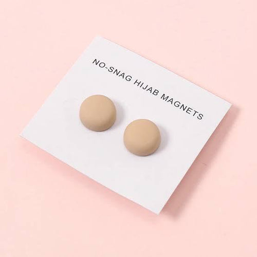 Matte Hijab Magnets (Circle) - Nude - (Pair of 2)