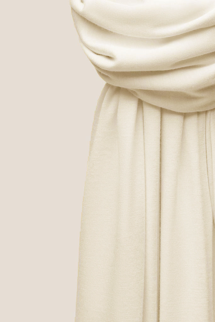 Premium instant Jersey Hijab - Ivory