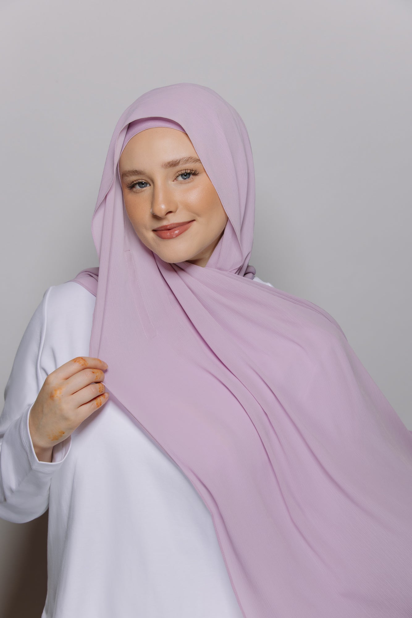 Wisteria — Instant Shinny  Crinkle Chiffon Hijab with Built-in Magnets