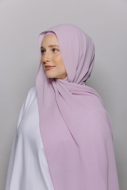 Wisteria — Instant Shinny  Crinkle Chiffon Hijab with Built-in Magnets