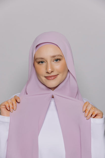 Wisteria — Instant Shinny  Crinkle Chiffon Hijab with Built-in Magnets