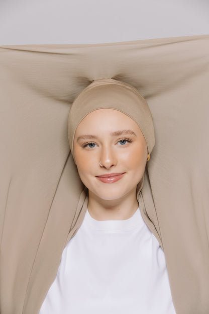 Latte — Instant Crinkle Chiffon Hijab with Built-in Magnets