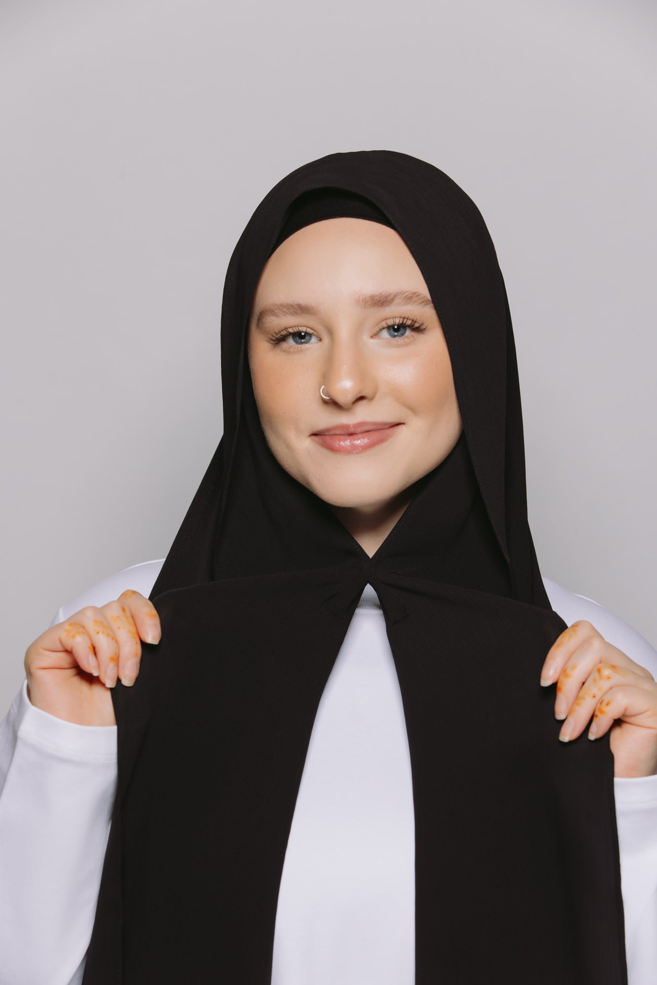 Black — Instant Crinkle Chiffon Hijab with Built-in Magnets