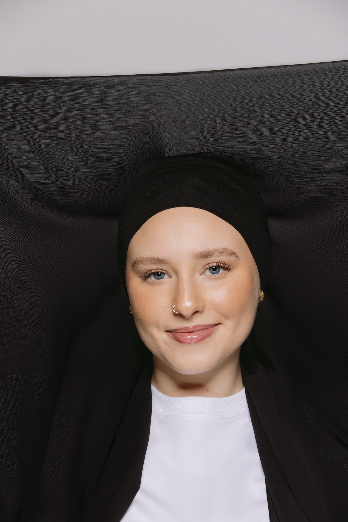 Black — Instant Crinkle Chiffon Hijab with Built-in Magnets