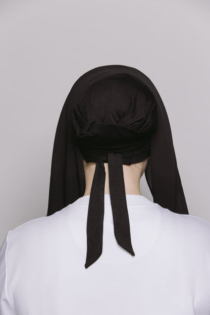 Black — Instant Crinkle Chiffon Hijab with Built-in Magnets