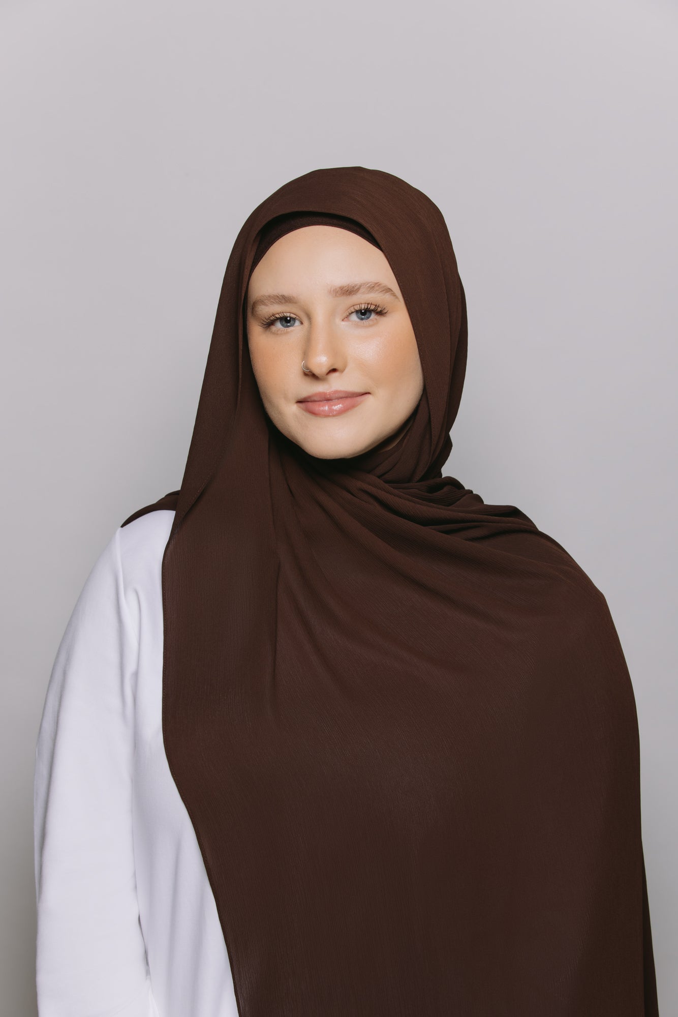 Cocoa — Instant Crinkle Chiffon Hijab with Built-in Magnets