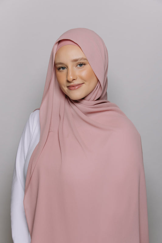 Rosewood — Instant Crinkle Chiffon Hijab with Built-in Magnets