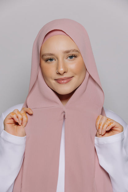 Rosewood — Instant Crinkle Chiffon Hijab with Built-in Magnets