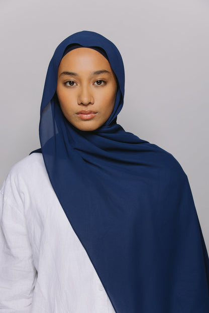Midnight Ocean  — Instant Chiffon Hijab with Built-in Magnets