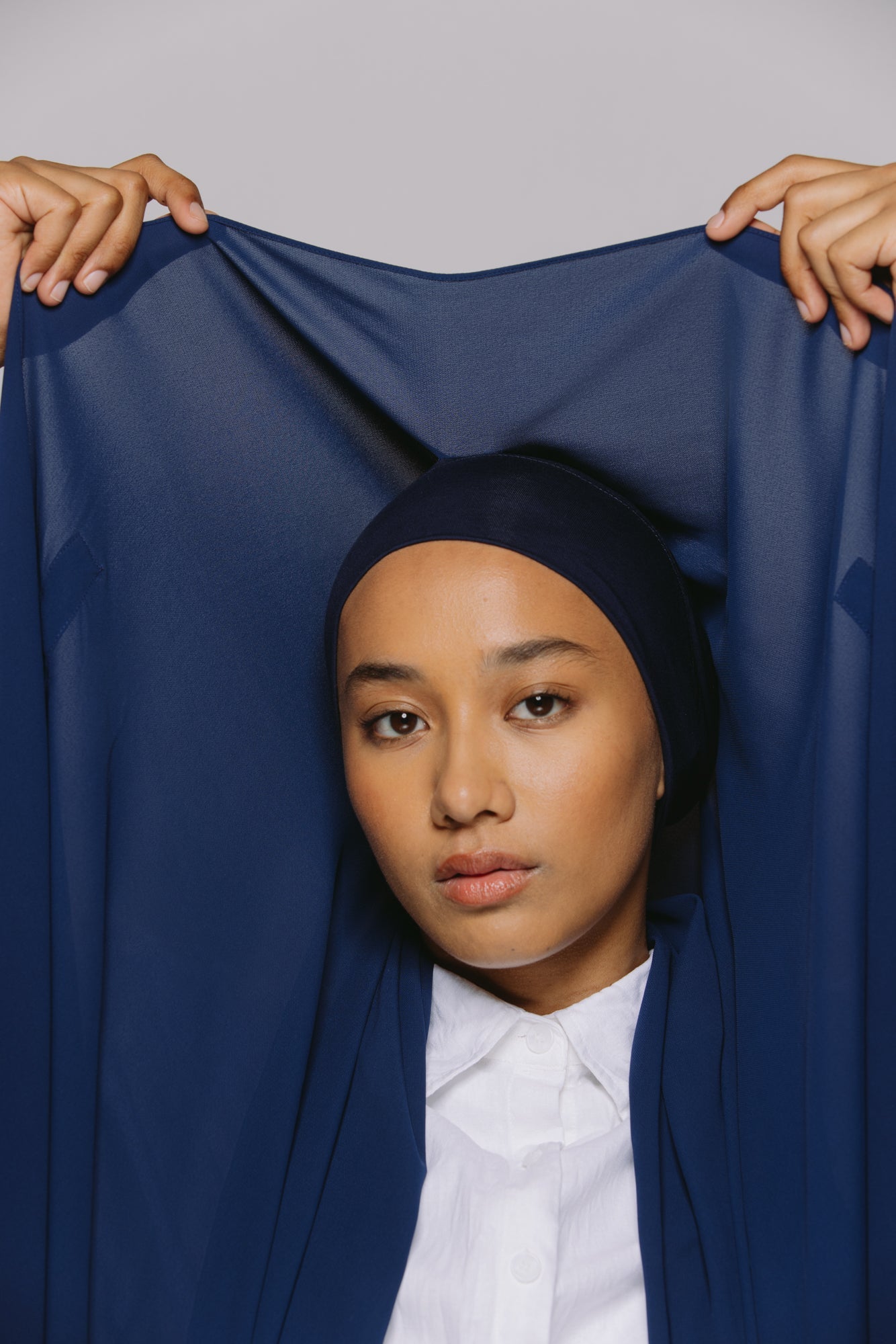 Midnight Ocean  — Instant Chiffon Hijab with Built-in Magnets