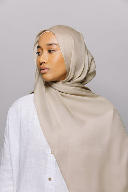 Oatmeal — Modal Hijab Set