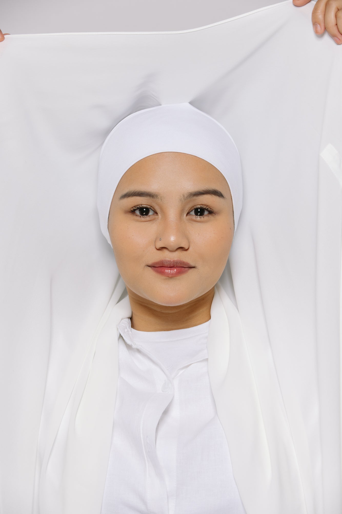 White  — Instant Chiffon Hijab with Built-in Magnets