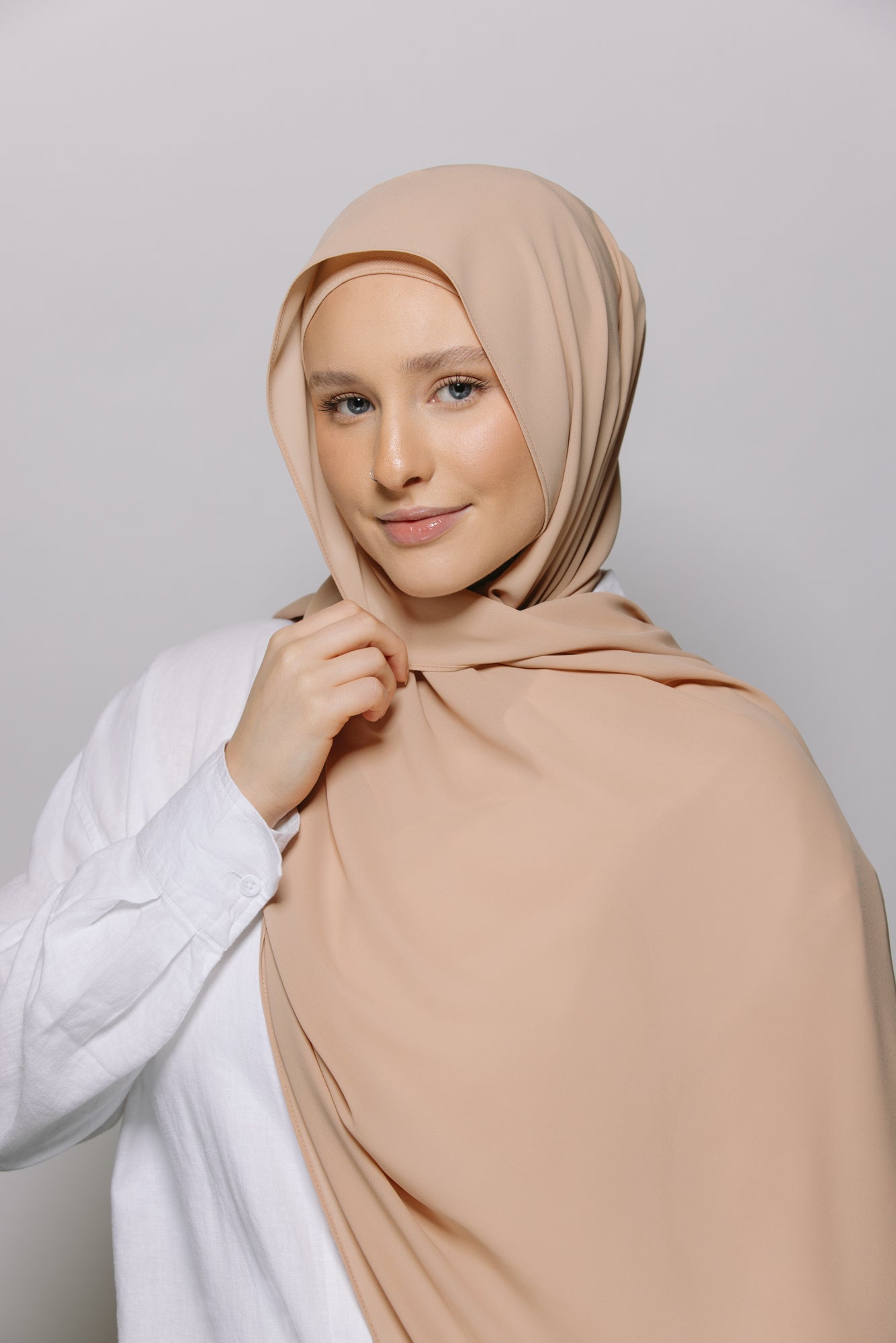 Nude Pink  — Instant Chiffon Hijab with Built-in Magnets