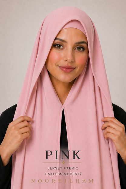 Premium instant jersey Hijab - Pink