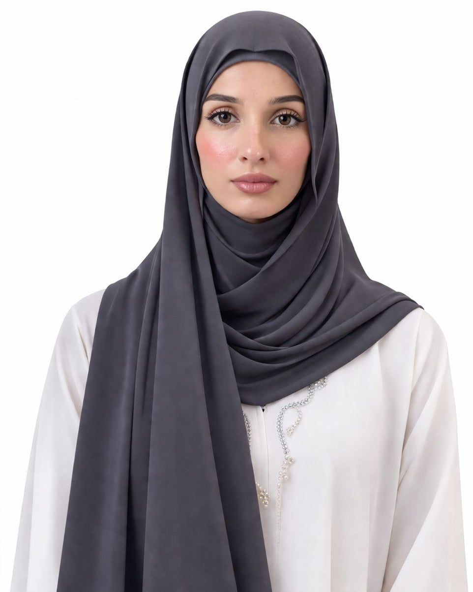 Smoky Lilac— Instant Chiffon Hijab with Built-in Magnets