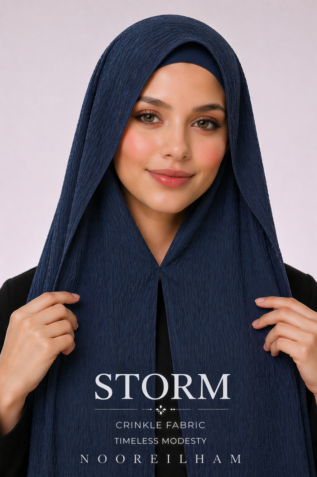 Strom - Instant Shinny Crinkle Chiffon Hijab with Built-in Magnets