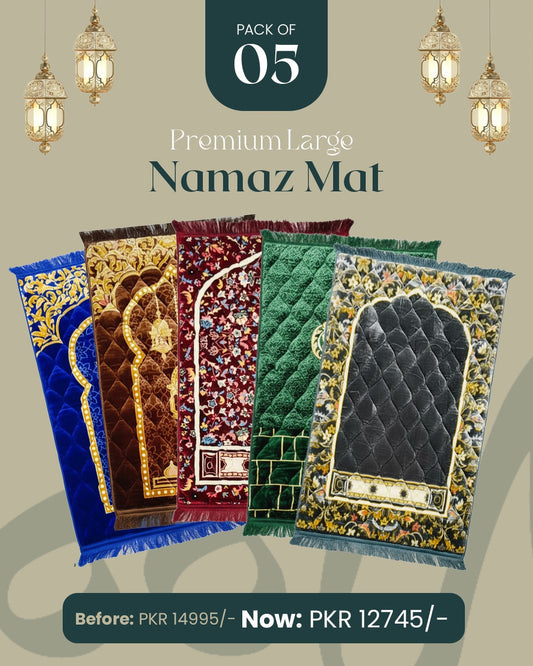 Premium Large Namaz Mat - Pack of 5