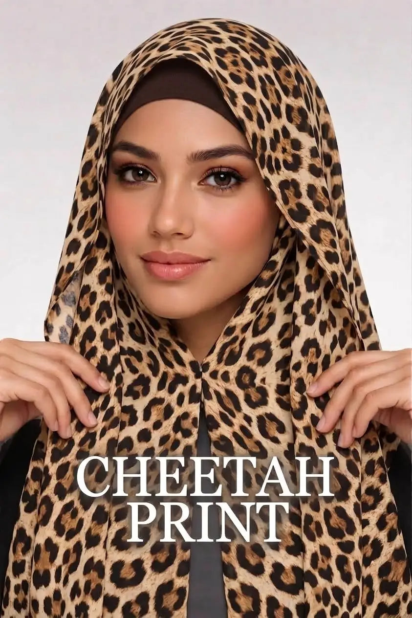 Instant Cheetah Print Magnetic Hijab