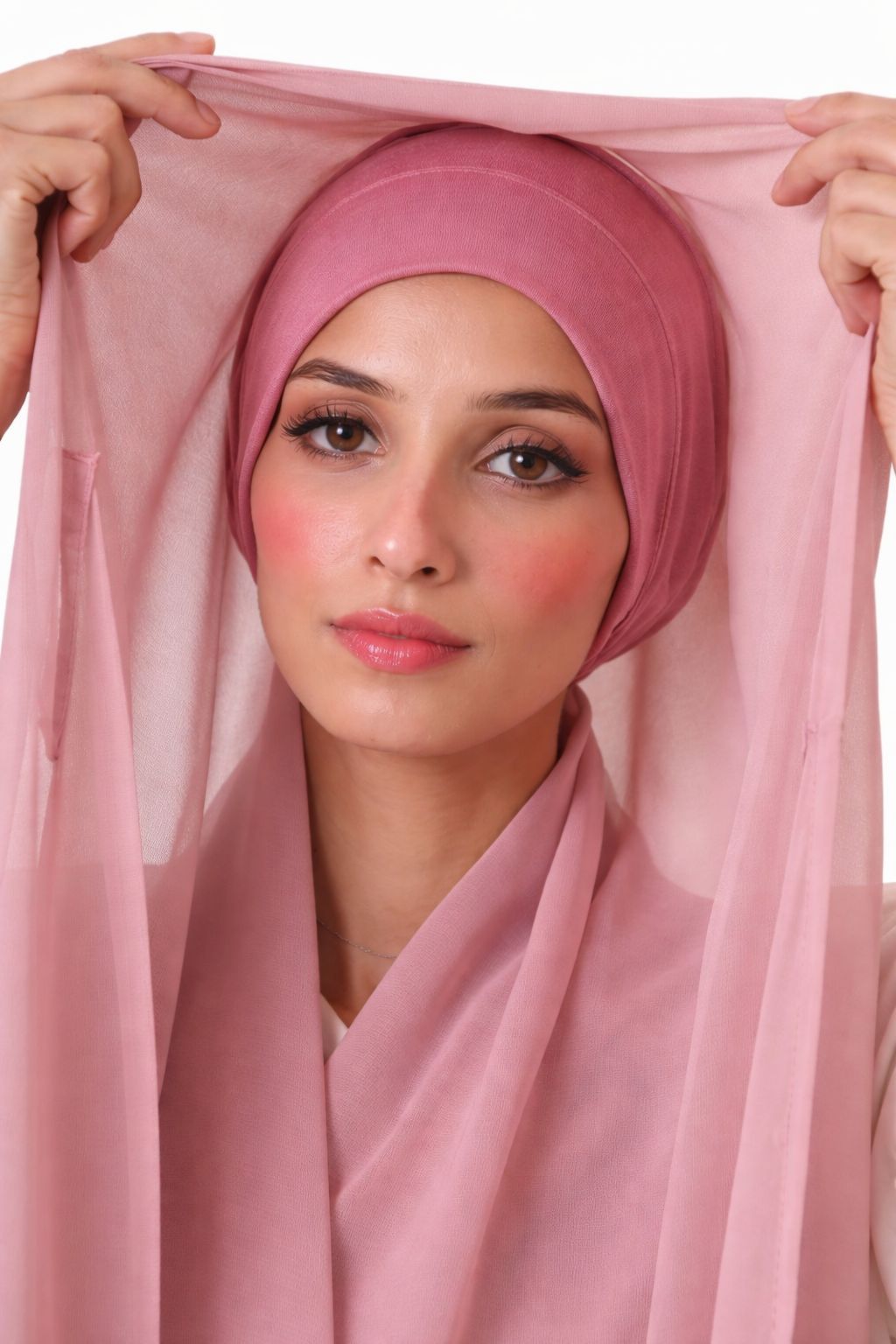 Blush— Instant Chiffon Hijab with Built-in Magnets