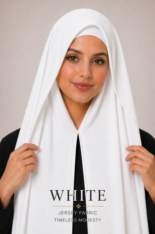Instant Jersey Hijab - White